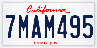 CA license plate 7MAM495