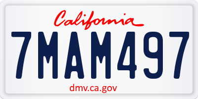 CA license plate 7MAM497