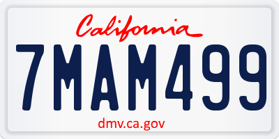 CA license plate 7MAM499