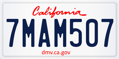 CA license plate 7MAM507