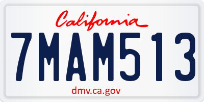 CA license plate 7MAM513