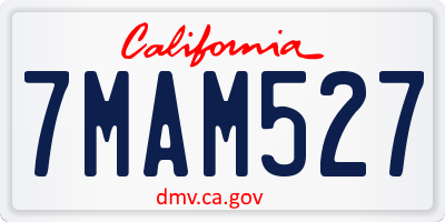 CA license plate 7MAM527