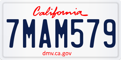 CA license plate 7MAM579