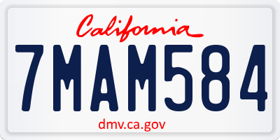 CA license plate 7MAM584