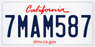 CA license plate 7MAM587