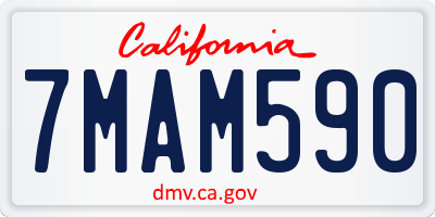 CA license plate 7MAM590