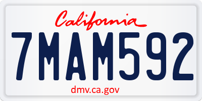 CA license plate 7MAM592