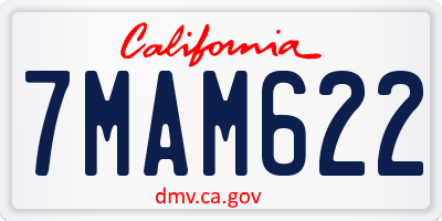 CA license plate 7MAM622