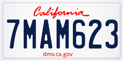 CA license plate 7MAM623
