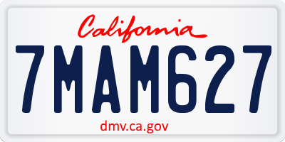 CA license plate 7MAM627