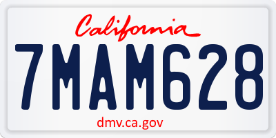 CA license plate 7MAM628