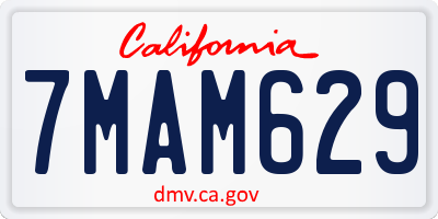 CA license plate 7MAM629