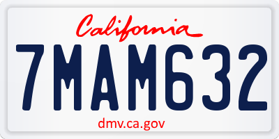 CA license plate 7MAM632