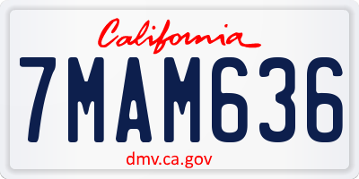 CA license plate 7MAM636
