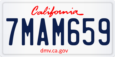 CA license plate 7MAM659