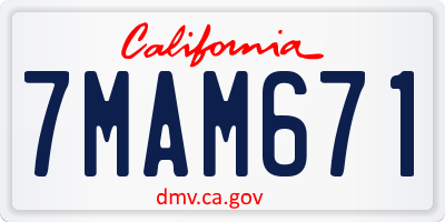 CA license plate 7MAM671