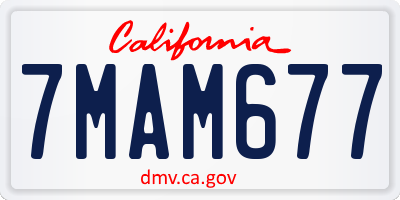 CA license plate 7MAM677