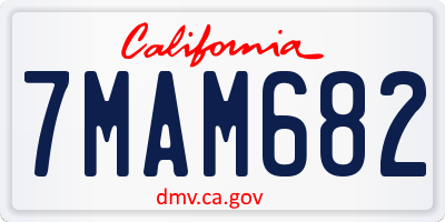 CA license plate 7MAM682
