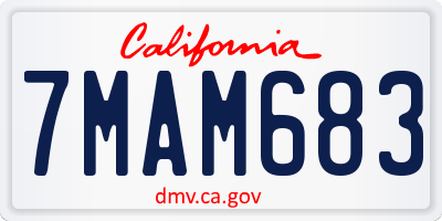 CA license plate 7MAM683