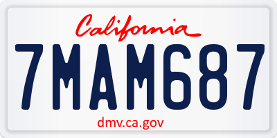 CA license plate 7MAM687