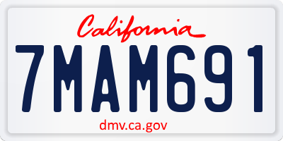 CA license plate 7MAM691