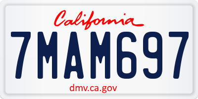 CA license plate 7MAM697