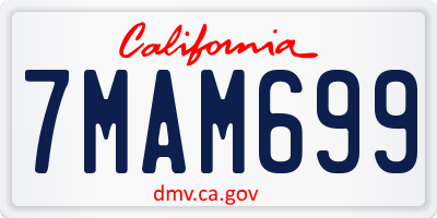 CA license plate 7MAM699