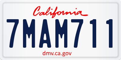 CA license plate 7MAM711
