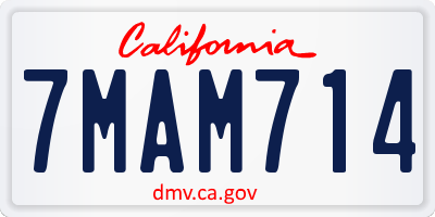 CA license plate 7MAM714