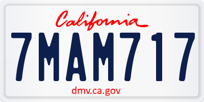 CA license plate 7MAM717