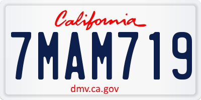 CA license plate 7MAM719