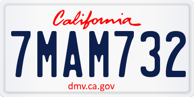 CA license plate 7MAM732