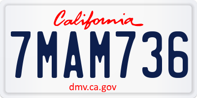 CA license plate 7MAM736
