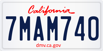 CA license plate 7MAM740
