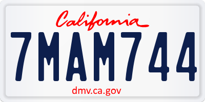CA license plate 7MAM744
