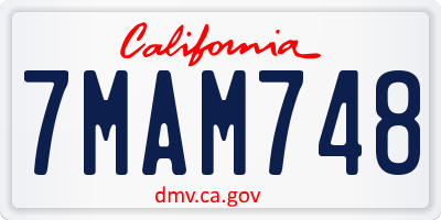 CA license plate 7MAM748