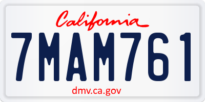 CA license plate 7MAM761