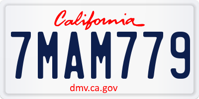 CA license plate 7MAM779