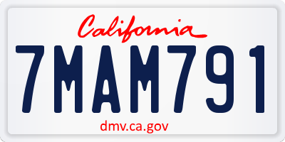 CA license plate 7MAM791