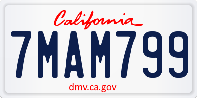 CA license plate 7MAM799