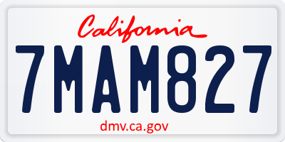 CA license plate 7MAM827