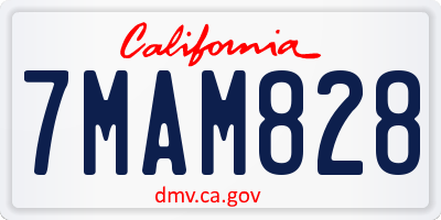 CA license plate 7MAM828