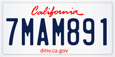 CA license plate 7MAM891