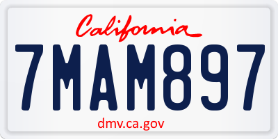 CA license plate 7MAM897
