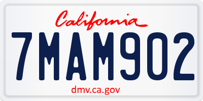 CA license plate 7MAM902