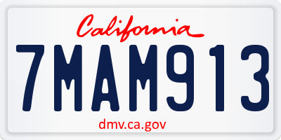 CA license plate 7MAM913