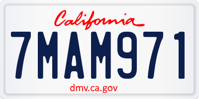 CA license plate 7MAM971