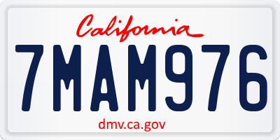 CA license plate 7MAM976