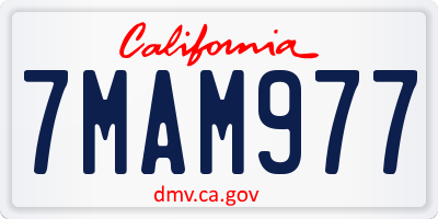 CA license plate 7MAM977