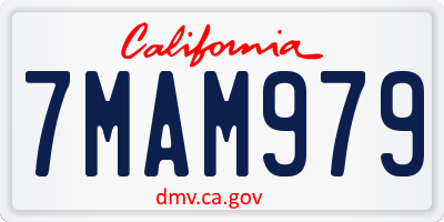 CA license plate 7MAM979